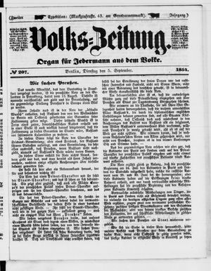 Volks-Zeitung on Sep 5, 1854