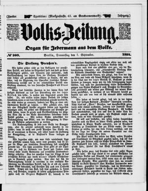 Volks-Zeitung on Sep 7, 1854