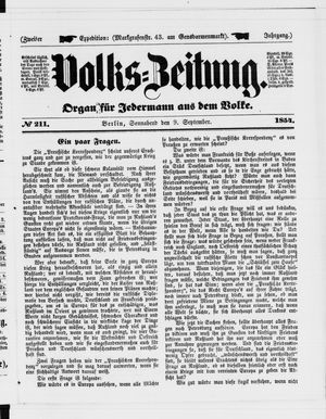 Volks-Zeitung on Sep 9, 1854