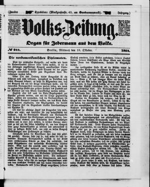 Volks-Zeitung vom 18.10.1854
