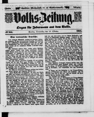 Volks-Zeitung vom 19.10.1854