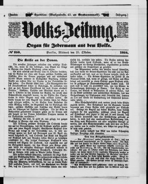 Volks-Zeitung vom 25.10.1854