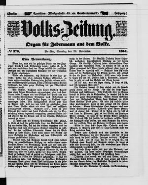 Volks-Zeitung vom 26.11.1854
