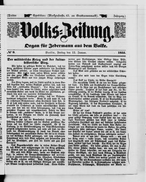 Volks-Zeitung vom 12.01.1855