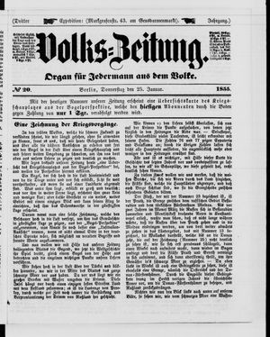 Volks-Zeitung vom 25.01.1855