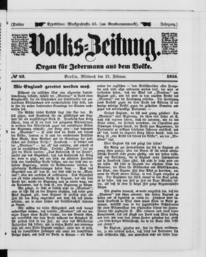 Volks-Zeitung vom 21.02.1855