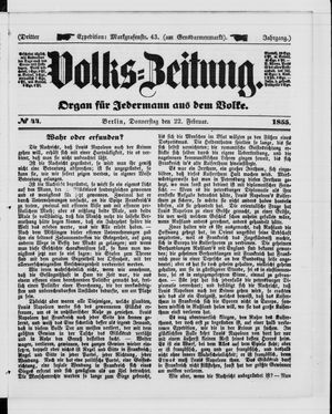 Volks-Zeitung vom 22.02.1855