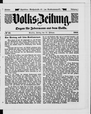 Volks-Zeitung vom 23.02.1855