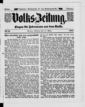 Volks-Zeitung vom 14.03.1855