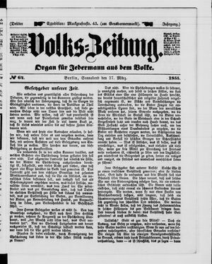 Volks-Zeitung vom 17.03.1855