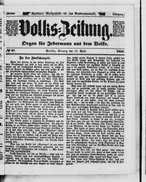 Volks-Zeitung vom 15.04.1855