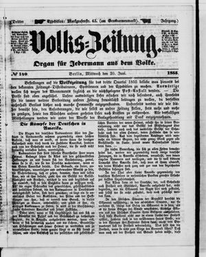 Volks-Zeitung on Jun 20, 1855