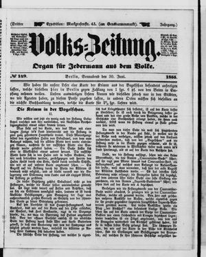 Volks-Zeitung vom 30.06.1855