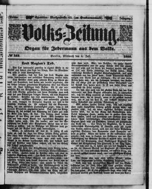 Volks-Zeitung vom 04.07.1855