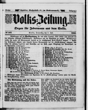 Volks-Zeitung vom 05.07.1855