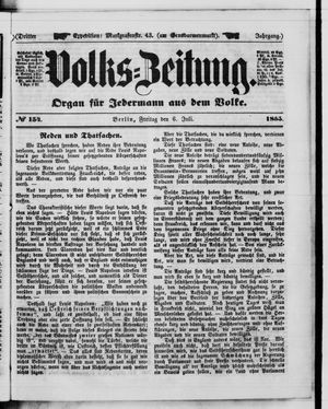 Volks-Zeitung vom 06.07.1855