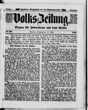 Volks-Zeitung vom 17.07.1855