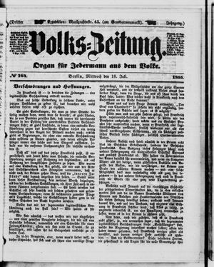 Volks-Zeitung vom 18.07.1855