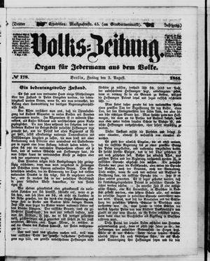 Volks-Zeitung on Aug 3, 1855