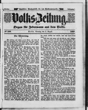 Volks-Zeitung vom 05.08.1855