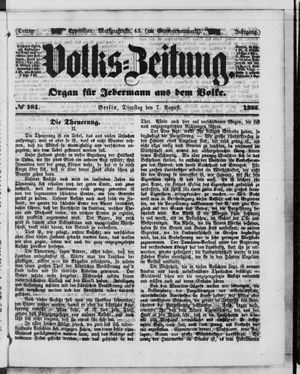 Volks-Zeitung vom 07.08.1855