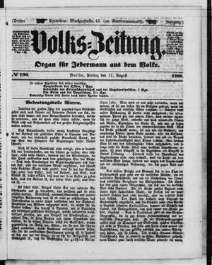 Volks-Zeitung vom 17.08.1855