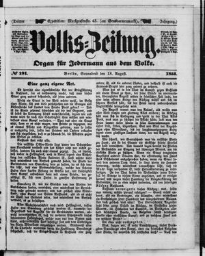 Volks-Zeitung on Aug 18, 1855