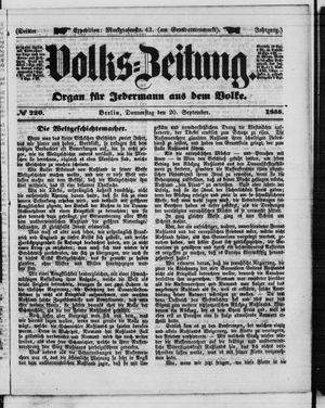 Volks-Zeitung on Sep 20, 1855