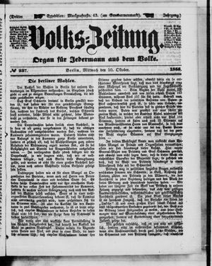 Volks-Zeitung vom 10.10.1855