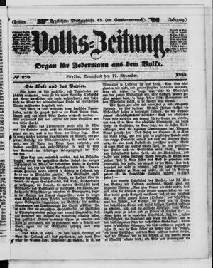 Volks-Zeitung vom 17.11.1855