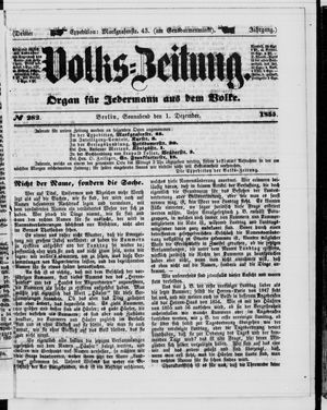 Volks-Zeitung vom 01.12.1855