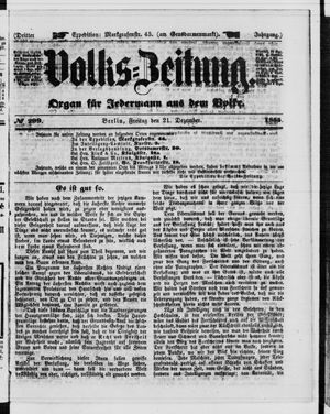 Volks-Zeitung vom 21.12.1855