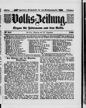 Volks-Zeitung vom 23.12.1855