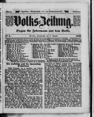 Volks-Zeitung vom 03.01.1856