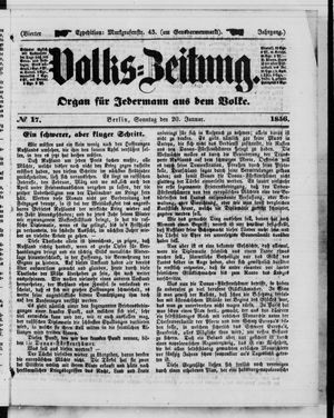 Volks-Zeitung vom 20.01.1856