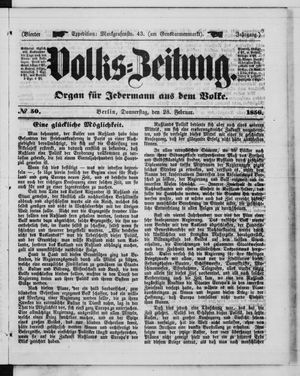Volks-Zeitung vom 28.02.1856