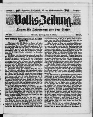 Volks-Zeitung vom 02.03.1856