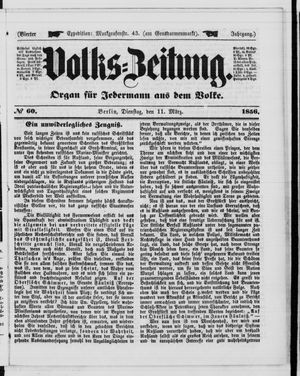 Volks-Zeitung vom 11.03.1856