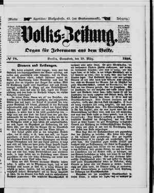 Volks-Zeitung vom 29.03.1856