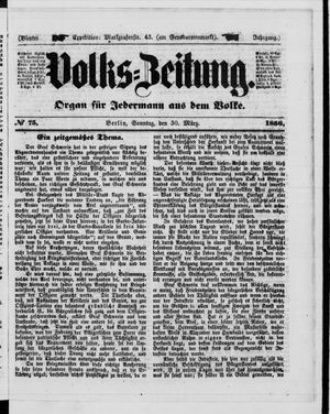 Volks-Zeitung vom 30.03.1856