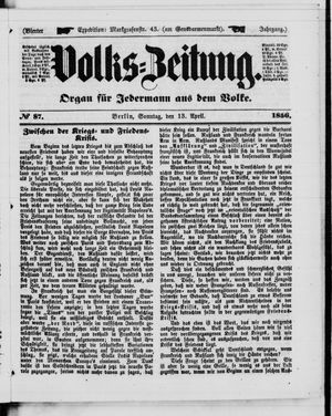 Volks-Zeitung on Apr 13, 1856