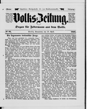 Volks-Zeitung vom 19.04.1856