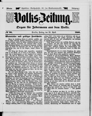 Volks-Zeitung vom 25.04.1856