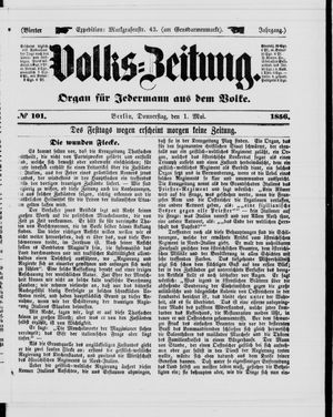 Volks-Zeitung on May 1, 1856