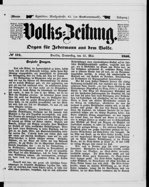 Volks-Zeitung vom 15.05.1856