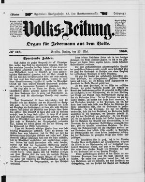 Volks-Zeitung vom 23.05.1856