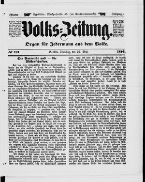 Volks-Zeitung vom 27.05.1856