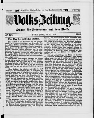 Volks-Zeitung vom 30.05.1856