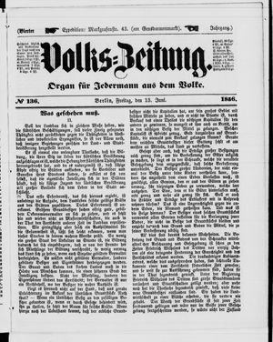 Volks-Zeitung vom 13.06.1856