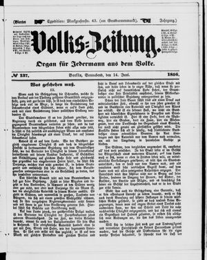 Volks-Zeitung vom 14.06.1856